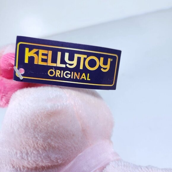 Kelly Toy Plush Pig Pink with White belly Hearts on the Feet 12 1/2" with Tags - Picture 7 of 9